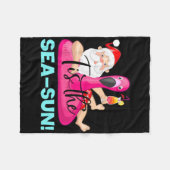 Couverture Polaire Santa Claus Flamingo Float Tis The Sea-sun Christm (Devant (Horizontal))