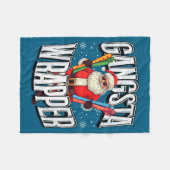 Couverture Polaire Santa Claus Gangsta Wrapper Funny Christmas  (Devant (Horizontal))