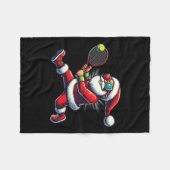 Couverture Polaire Santa Claus Jouer Tennis Jeu Tennis Racket Chri (Devant (Horizontal))