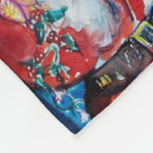 Couverture Polaire SANTA CLAUS JOUER VIOLIN Noël (Coin)