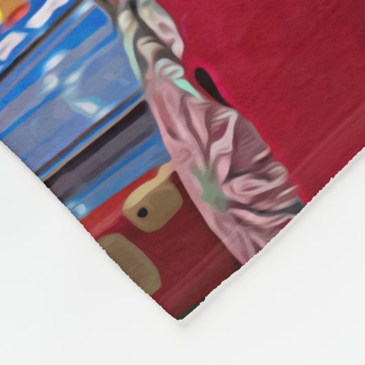 Couverture Polaire Santa Claus Noël mignon Chiot Noir Labrador (Coin)