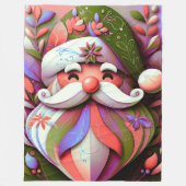 Couverture Polaire Santa Claus Noël rose violet vert (Devant)