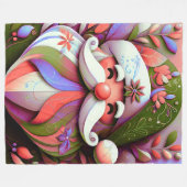 Couverture Polaire Santa Claus Noël rose violet vert (Devant (Horizontal))