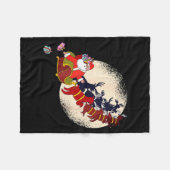Couverture Polaire Santa Claus On Christmas Sleigh Pulled By Reindeer (Devant (Horizontal))