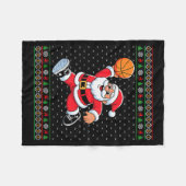 Couverture Polaire Santa Claus Playing Basketball Ugly Christmas Men (Devant (Horizontal))