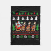 Couverture Polaire Santa Claus Riding Giraffe Sleigh Ugly Christmas B (Devant)