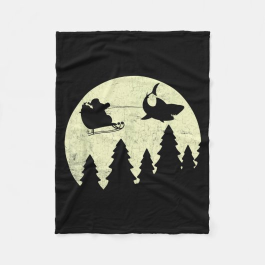 Couverture Polaire Santa Claus Shark Sleigh Christmas Funny (Devant)