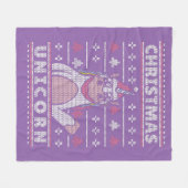 Couverture Polaire santa claus unicorne noël (Devant (Horizontal))