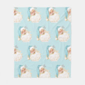 Couverture Polaire Santa Claus Victorien vintage Turquoise (Devant)