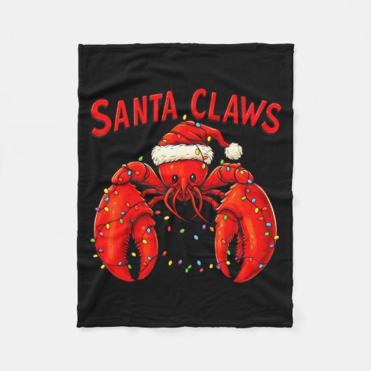 Couverture Polaire Santa Claws Funny Christmas Lobster With Lights (Devant)