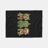Couverture Polaire Santa Dinosaur Christmas Tree Triceratops Lover Xm (Devant (Horizontal))