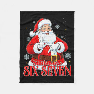 Couverture Polaire Santa dit six sept 67 Meme Noël Vacances 6 7