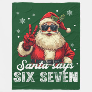 Couverture Polaire Santa dit SIX SEPT – Mème de Noël drôle