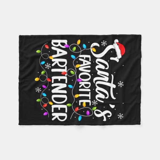 Couverture Polaire Santa Favorite Bartender Christmas Lights Funny Xm (Devant (Horizontal))
