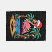 Couverture Polaire Santa Flamingo Christmas Lights Trocal Palms Tree (Devant (Horizontal))