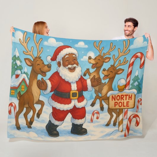 Couverture Polaire Santa Fleece Christmas Blanket (En situation)