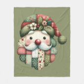 Couverture Polaire Santa folklorique patchwork fantaisiste de Noël (Devant)