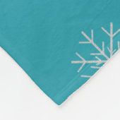 Couverture Polaire Santa Frenchie, Flocons Bleus (Coin)