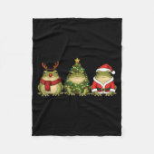 Couverture Polaire Santa Green Frog Christmas Tree Frog Lover Animal (Devant)