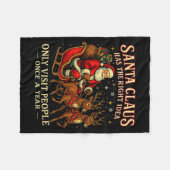 Couverture Polaire Santa Has The Right Idea Funny Introvert Christmas (Devant (Horizontal))