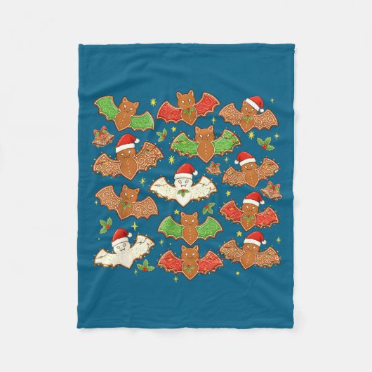 Couverture Polaire Santa Hat Bat Soky Christmas Gingerbread Bats Xmas (Devant)