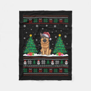 Couverture Polaire Santa Hat Berger Allemand Chien Xmas Arbre Lumière
