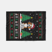 Couverture Polaire Santa Hat Chien Beagle Noël Lumières Arbre Vilain (Devant (Horizontal))