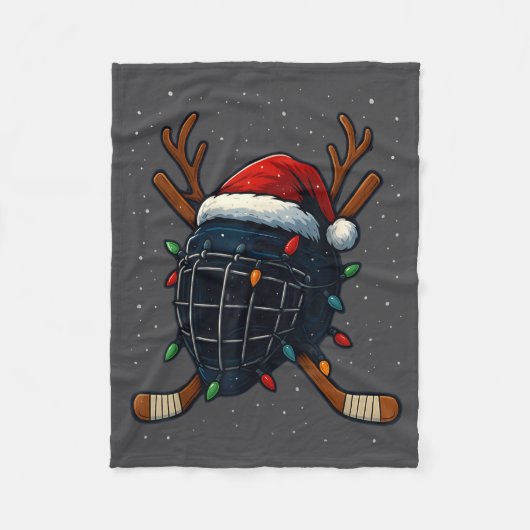 Couverture Polaire Santa Hat Christmas Ice Hockey Helmet Player Reind (Devant)