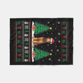 Couverture Polaire Santa Hat Irish Wolfhound Chien Xmas Tree Lumières (Devant (Horizontal))