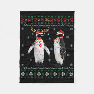 Couverture Polaire Santa Hat Penguin Bird Xmas Éclairage Pingouin moc