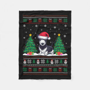 Couverture Polaire Santa Hat Rat Terrier Chien de Noël Lumières Arbre