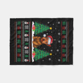 Couverture Polaire Santa Hat Scottish Terrier Dog Xmas Tree Lumières (Devant (Horizontal))