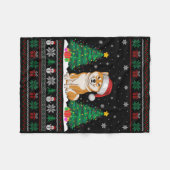 Couverture Polaire Santa Hat Shiba Inu Chien Feux de Noël (Devant (Horizontal))