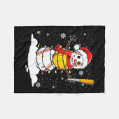 Couverture Polaire Santa Hat Snowman Xmas Funny Baseball Softball Chr (Devant (Horizontal))