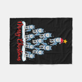 Couverture Polaire Santa Hat Ugly Xmas Funny Wolf Christmas Tree  (Devant (Horizontal))