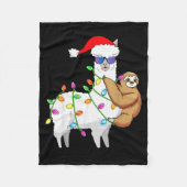 Couverture Polaire Santa Llama Xmas Funny Llama Sloth Christmas (Devant)