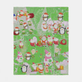 Couverture Polaire Santa Magical Green New Year  (Devant)