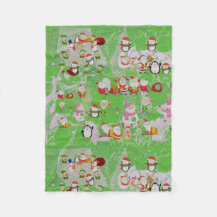 Couverture Polaire Santa Magical Green New Year 