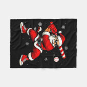 Couverture Polaire Santa Playing Baseball Xmas Funny Christmas Baseba (Devant (Horizontal))