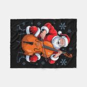 Couverture Polaire Santa Playing Cello Funny Holiday Chrismas Xmas Pa (Devant (Horizontal))