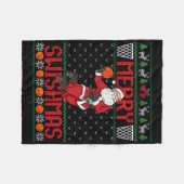 Couverture Polaire Santa Playing Sketll Ugly Christmas Sweater Swishm (Devant (Horizontal))