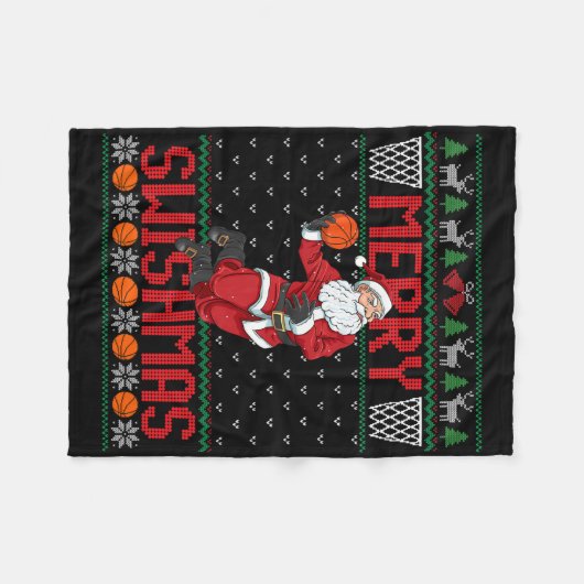 Couverture Polaire Santa Playing Sketll Ugly Christmas Sweater Swishm (Devant (Horizontal))