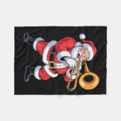 Couverture Polaire Santa Playing Trombone Funny Holiday Chrismas Xmas (Devant (Horizontal))
