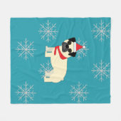 Couverture Polaire Santa Pug (Devant (Horizontal))