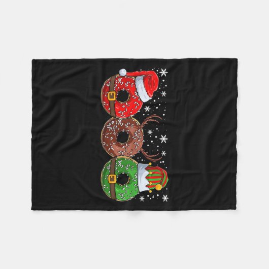 Couverture Polaire Santa Reindeer Elf Donut Doughnut Christmas Womens (Devant (Horizontal))