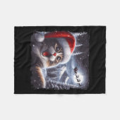 Couverture Polaire Santa Reindeer Selfie Cat Funny Christmas Tee  (Devant (Horizontal))