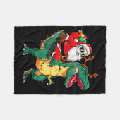 Couverture Polaire Santa Riding Dinosaur T Rex Funny Christmas Kids B (Devant (Horizontal))