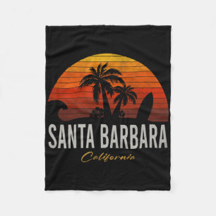 Couverture Polaire Santa Rra Californie Rétro Surfeur Vintage Plage M