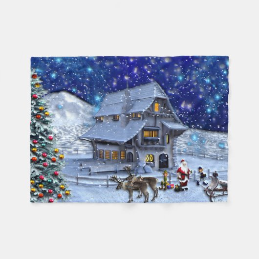 Couverture Polaire Santa Rudolph Elf with Sled (Devant (Horizontal))
