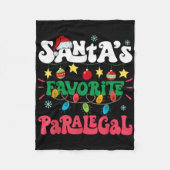 Couverture Polaire Santa S Favorite Paralegal Funny Santa Xmas Light (Devant)